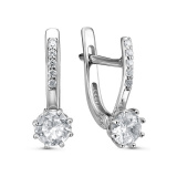 Серебряные серьги с фианитом