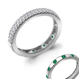 Серебряное кольцо с нано-изумрудом
