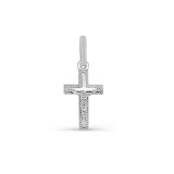 Серебряная католическая подвеска крестик