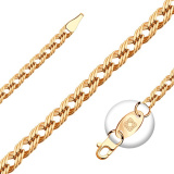 Золотой браслет цепочка с плетением ромб тройн