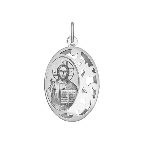 Иконка "Господь Вседержитель" из серебра с лазерной обработкой