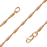 Золотой браслет цепочка с плетением сингапур