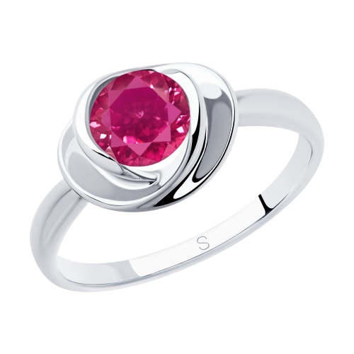 Серебряное кольцо с нано-рубином