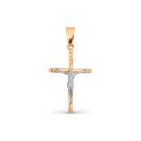 Золотая католическая подвеска крестик