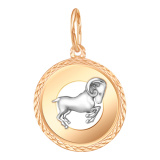 Золотая подвеска со знаком зодиака «овен»