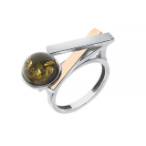 Серебряное кольцо с янтарём