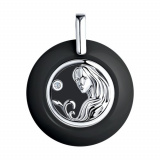 Серебряная подвеска со знаком зодиака «Дева» с фианитом и керамиком