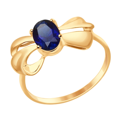 Золотое кольцо с нано-сапфиром