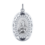 Иконка Божьей Матери, Семистрельная из серебра с лазерной обработкой с фианитами