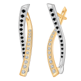 Золотые серьги с фианитом