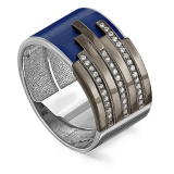 Серебряное кольцо с эмалью, керамиком, фианитом