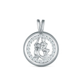 Серебряная подвеска со знаком зодиака «водолей» с фианитом