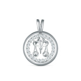 Серебряная подвеска со знаком зодиака «весы»