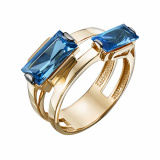 Золотое кольцо с голубым топазом