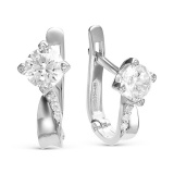 Серебряные серьги с фианитом