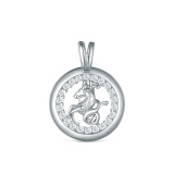 Серебряная подвеска со знаком зодиака «козерог» с фианитом