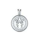 Серебряная подвеска со знаком зодиака «близнецы» с фианитом