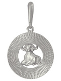 Серебряная подвеска со знаком зодиака «Телец»