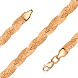 Золотой браслет цепочка с плетением косичка