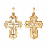 Крест из золота с бриллиантами и перламутром