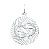 Подвеска знак зодиака из серебра с алмазной гранью