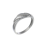 Серебряное обручальное кольцо с фианитом