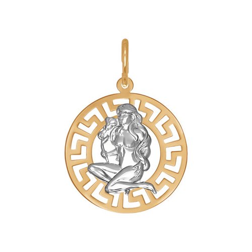 Подвеска знак зодиака из комбинированного золота