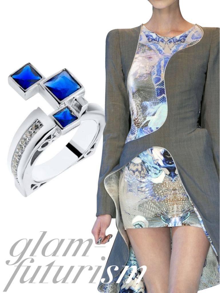 стильный образ глэм-футуризм