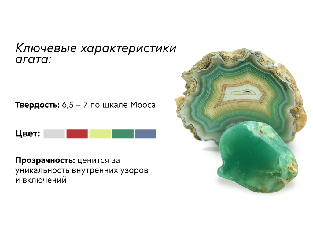 Характеристики агатов: твёрдость, цвет, блеск