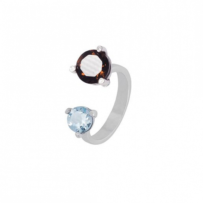 Серебряное кольцо с микс камнем
