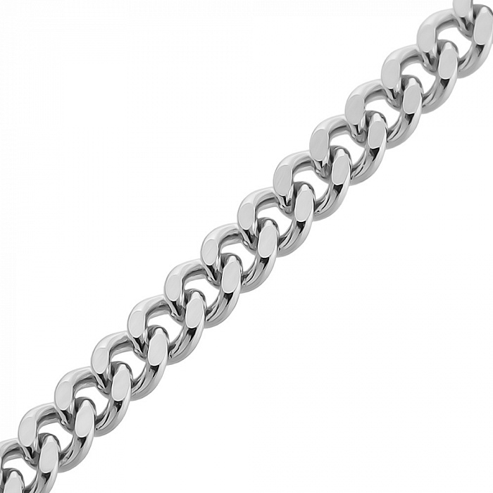 Серебряная цепочка с плетением панцирное одинарное
