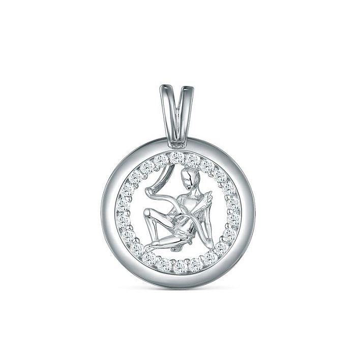 Серебряная подвеска со знаком зодиака «стрелец» с фианитом