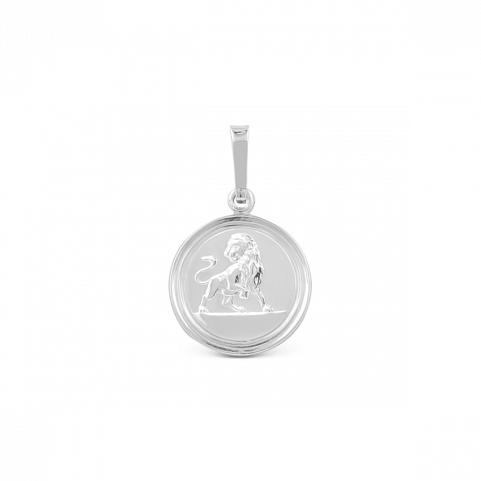 Серебряная подвеска со знаком зодиака «лев»