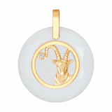 Золотая подвеска со знаком зодиака «Козерог» с фианитом и керамиком