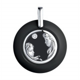 Серебряная подвеска со знаком зодиака «Близнецы» с фианитом и керамиком