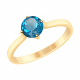 Кольцо из золота с синим топазом