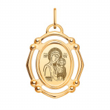 Золотая иконка подвеска «Казанская»