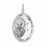 Иконка " Святитель архиепископ Николай Чудотворец" из серебра с лазерной обработкой
