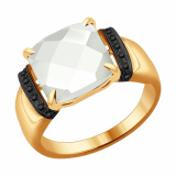 Золотое кольцо с керамиком и бриллиантом