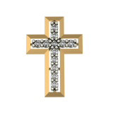 Золотая подвеска крестик с фианитом